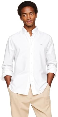 Tommy Hilfiger Mens Long Sleeve Oxford Shirts in Regular Fit  Mens Button Down Shirts  Also Available in Big and Tall