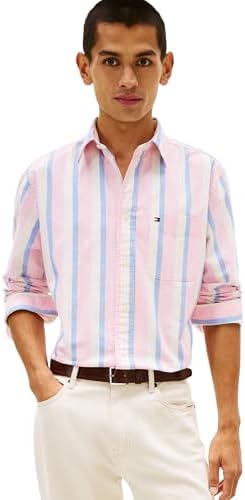 Tommy Hilfiger Mens Long Sleeve Oxford Shirts in Regular Fit  Mens Button Down Shirts  Also Available in Big and Tall