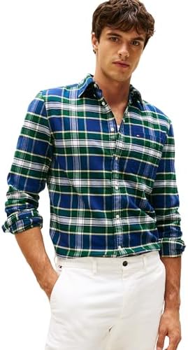 Tommy Hilfiger Mens Long Sleeve Oxford Shirts in Regular Fit  Mens Button Down Shirts  Also Available in Big and Tall