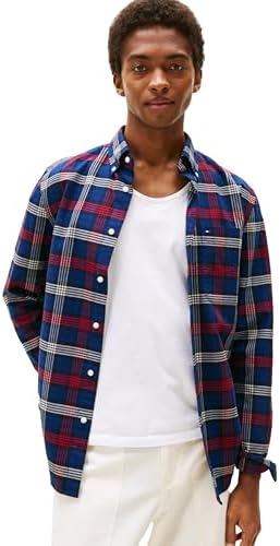Tommy Hilfiger Mens Long Sleeve Oxford Shirts in Regular Fit  Mens Button Down Shirts  Also Available in Big and Tall