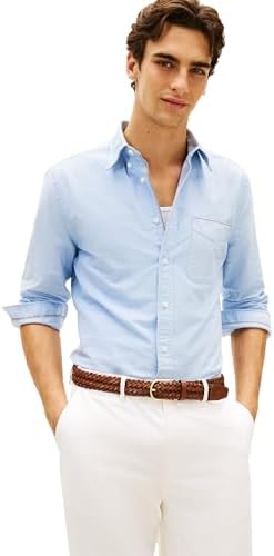 Tommy Hilfiger Mens Long Sleeve Oxford Shirts in Regular Fit  Mens Button Down Shirts  Also Available in Big and Tall