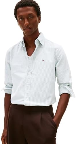 Tommy Hilfiger Mens Long Sleeve Oxford Shirts in Regular Fit  Mens Button Down Shirts  Also Available in Big and Tall