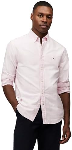 Tommy Hilfiger Mens Long Sleeve Oxford Shirts in Regular Fit  Mens Button Down Shirts  Also Available in Big and Tall