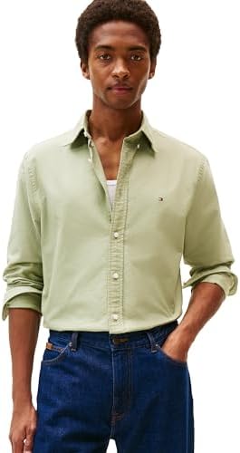 Tommy Hilfiger Mens Long Sleeve Oxford Shirts in Regular Fit  Mens Button Down Shirts  Also Available in Big and Tall