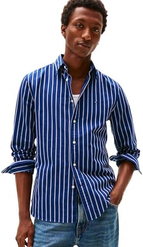 Tommy Hilfiger Mens Long Sleeve Oxford Shirts in Regular Fit  Mens Button Down Shirts  Also Available in Big and Tall