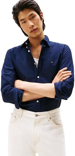 Tommy Hilfiger Mens Long Sleeve Oxford Shirts in Regular Fit  Mens Button Down Shirts  Also Available in Big and Tall
