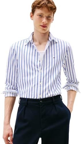 Tommy Hilfiger Mens Long Sleeve Oxford Shirts in Regular Fit  Mens Button Down Shirts  Also Available in Big and Tall