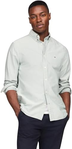 Tommy Hilfiger Mens Long Sleeve Oxford Shirts in Regular Fit  Mens Button Down Shirts  Also Available in Big and Tall