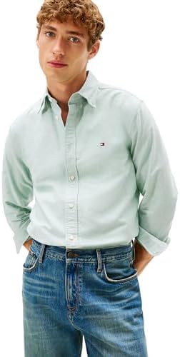 Tommy Hilfiger Mens Long Sleeve Oxford Shirts in Regular Fit  Mens Button Down Shirts  Also Available in Big and Tall