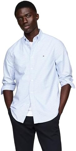 Tommy Hilfiger Mens Long Sleeve Oxford Shirts in Regular Fit  Mens Button Down Shirts  Also Available in Big and Tall
