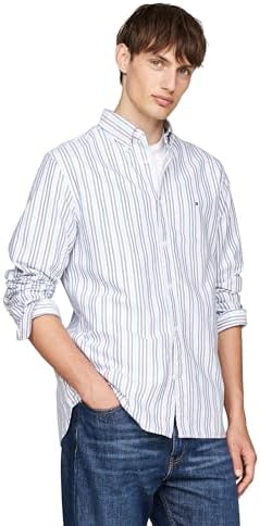 Tommy Hilfiger Mens Long Sleeve Oxford Shirts in Regular Fit  Mens Button Down Shirts  Also Available in Big and Tall