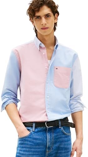 Tommy Hilfiger Mens Long Sleeve Oxford Shirts in Regular Fit  Mens Button Down Shirts  Also Available in Big and Tall