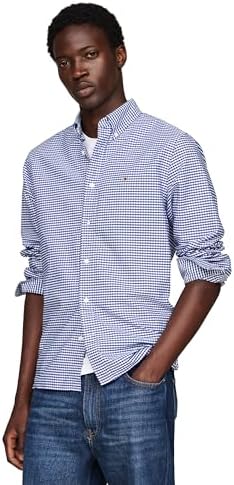Tommy Hilfiger Mens Long Sleeve Oxford Shirts in Regular Fit  Mens Button Down Shirts  Also Available in Big and Tall