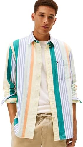 Tommy Hilfiger Mens Long Sleeve Oxford Shirts in Regular Fit  Mens Button Down Shirts  Also Available in Big and Tall