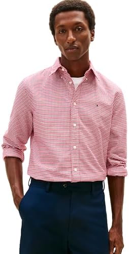 Tommy Hilfiger Mens Long Sleeve Oxford Shirts in Regular Fit  Mens Button Down Shirts  Also Available in Big and Tall
