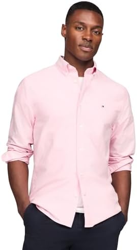Tommy Hilfiger Mens Long Sleeve Oxford Shirts in Regular Fit  Mens Button Down Shirts  Also Available in Big and Tall