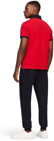 Tommy Hilfiger Mens Short Sleeve Cotton Pique Flag Graphic Polo Shirt in Custom Fit