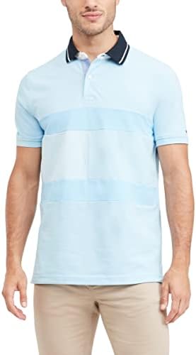 Tommy Hilfiger Mens Short Sleeve Cotton Pique Flag Graphic Polo Shirt in Custom Fit