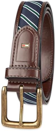 Tommy Hilfiger Mens Fabric Inlay Casual Belt With Classic Harness Buckle