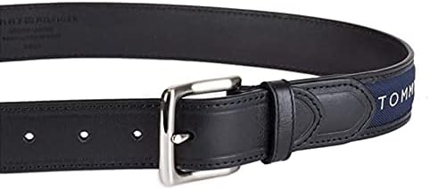 Tommy Hilfiger Mens Fabric Inlay Casual Belt With Classic Harness Buckle