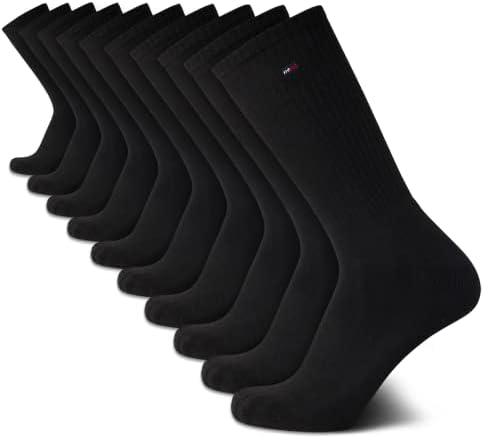 Tommy Hilfiger Mens Athletic Cushioned Crew Socks  10 Pack 