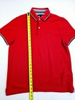 Talla M - Polo de manga corta Tommy Hilfiger rojo con logo bordado en el pecho para hombre, talla mediana