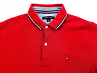 Talla M - Polo de manga corta Tommy Hilfiger rojo con logo bordado en el pecho para hombre, talla mediana