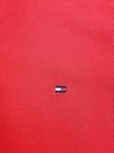 Talla M - Polo de manga corta Tommy Hilfiger rojo con logo bordado en el pecho para hombre, talla mediana