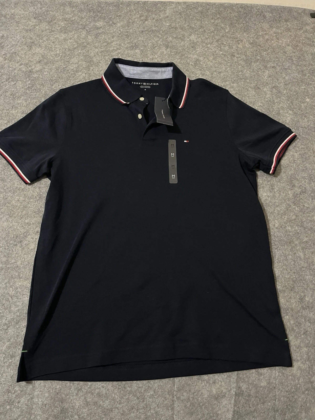 Tommy Hilfiger Slim Fit Polo Shirt  Short Sleeve Dark Navy Blue Men s M