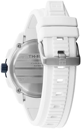 Tommy Hilfiger TH Regatta Mens Chronograph Quartz Watch   44mm Stainless Steel Case  Rotating Bezel  Silicone Strap  Nautical  Inspired Sport Style  Gift for Him