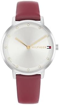 Tommy Hilfiger Womens Slim Quartz Watch  Leather Strap  Water Resistant 3 ATM  Sleek and Stylish Timepiece  Gift for Her  35mm