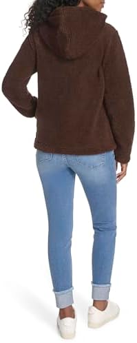 Tommy Hilfiger womens Zipper Hoodie Sherpa Fuzzy Jacket