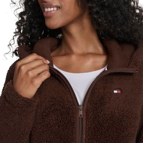 Tommy Hilfiger womens Zipper Hoodie Sherpa Fuzzy Jacket