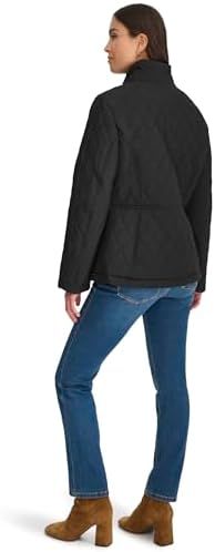 Tommy Hilfiger womens Brass Hardware Transitional Barn Jacket Quilted Coat