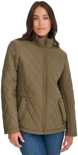 Tommy Hilfiger womens Brass Hardware Transitional Barn Jacket Quilted Coat