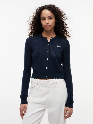 Talla S  -Tommy Jeans Flag Logo Pointelle Cardigan