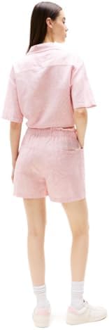 Tommy Jeans Womens Crop Linen Shirt with Front Tie Detail