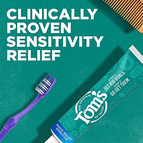 Toms of Maine Fluoride Free Rapid Relief Sensitive Toothpaste  Fresh Mint  4 oz  3 Pack  Packaging May Vary 