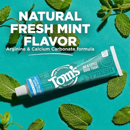 Toms of Maine Fluoride Free Rapid Relief Sensitive Toothpaste  Fresh Mint  4 oz  3 Pack  Packaging May Vary 