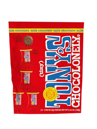Tony s Chocolonely Assorted Chocolate Candy Pieces  Belgian Milk & Dark Chocolate  Caramel Sea Salt  Almond Sea Salt  Honey Almond Nougat  Pretzel Toffee  Quality Fairtrade Cocoa  36 Count  11 28 Oz
