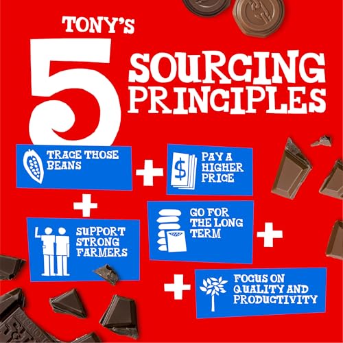 Tony s Chocolonely Assorted Chocolate Candy Pieces  Belgian Milk & Dark Chocolate  Caramel Sea Salt  Almond Sea Salt  Honey Almond Nougat  Pretzel Toffee  Quality Fairtrade Cocoa  36 Count  11 28 Oz