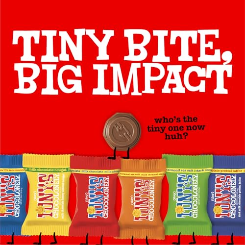 Tony s Chocolonely Assorted Chocolate Candy Pieces  Belgian Milk & Dark Chocolate  Caramel Sea Salt  Almond Sea Salt  Honey Almond Nougat  Pretzel Toffee  Quality Fairtrade Cocoa  36 Count  11 28 Oz