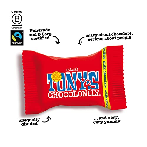 Tony s Chocolonely Assorted Chocolate Candy Pieces  Belgian Milk & Dark Chocolate  Caramel Sea Salt  Almond Sea Salt  Honey Almond Nougat  Pretzel Toffee  Quality Fairtrade Cocoa  36 Count  11 28 Oz