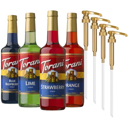 Torani Variety Pack Caramel  French Vanilla  Vanilla & Hazelnut  25 4 Ounces  Pack of 4