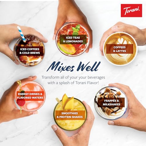 Torani Variety Pack Caramel  French Vanilla  Vanilla & Hazelnut  25 4 Ounces  Pack of 4