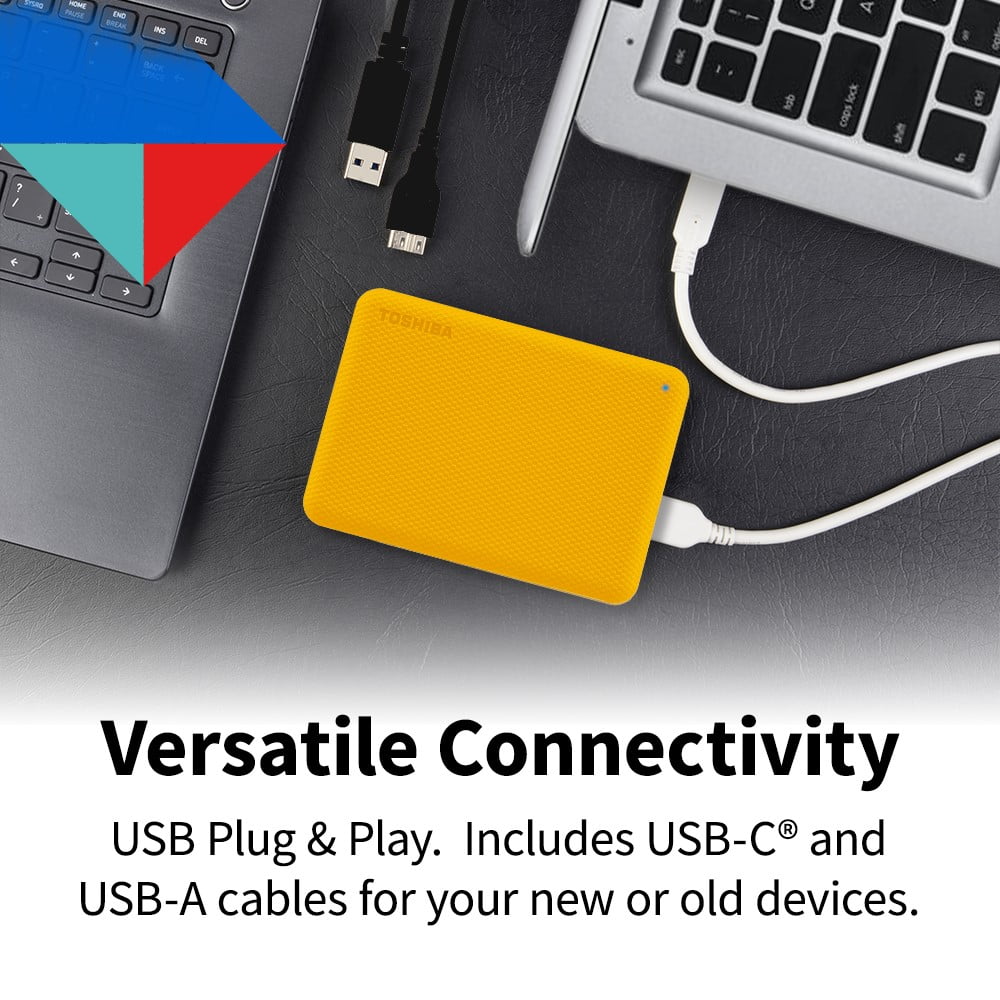 Toshiba Canvio Advance Plus Portable External Hard Drive 2TB   Honey