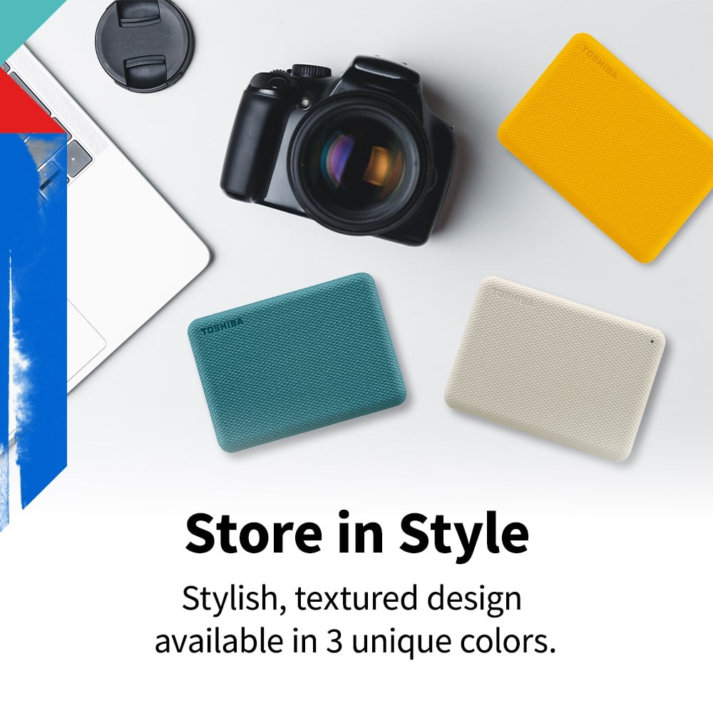 Toshiba Canvio Advance Plus Portable External Hard Drive 2TB   Honey