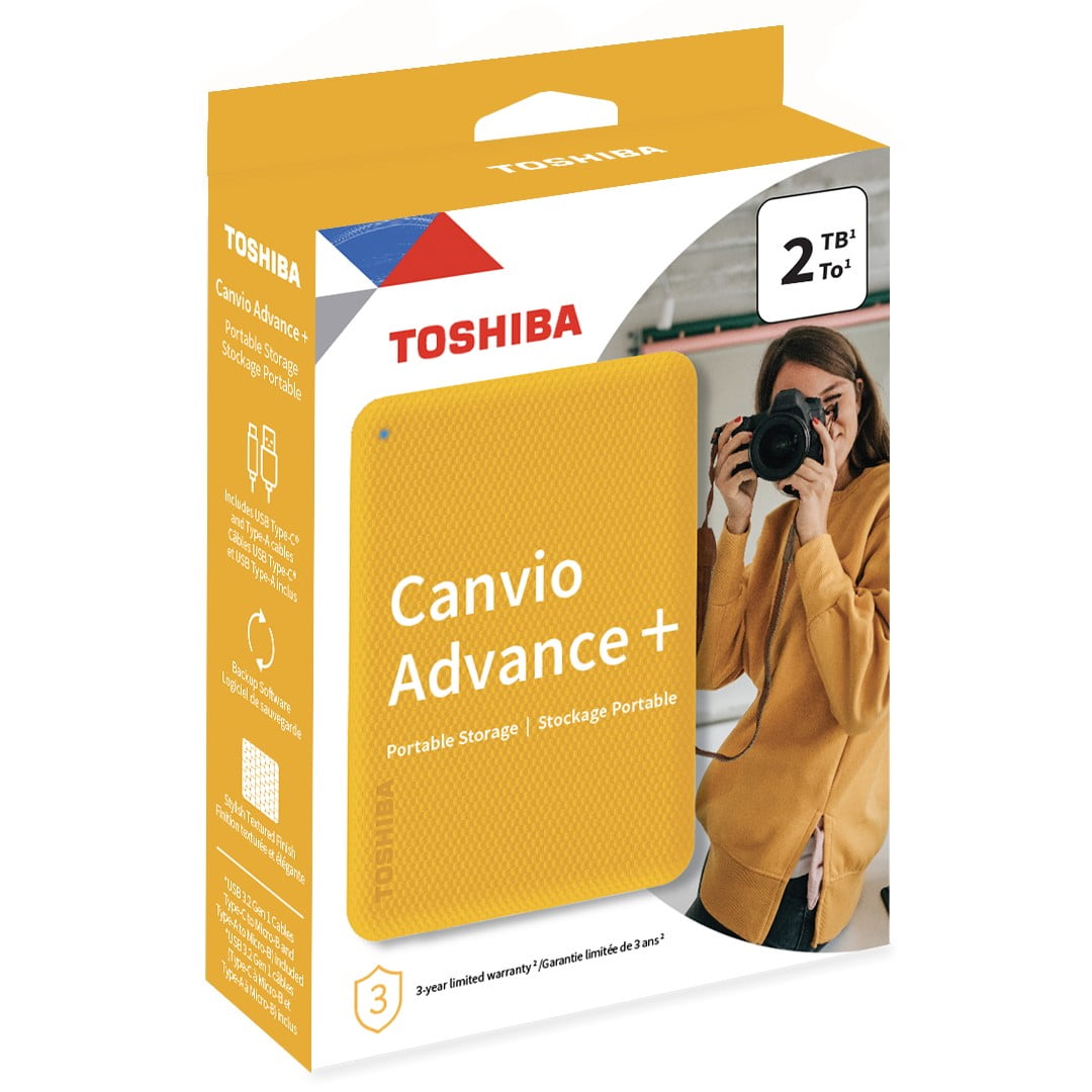Toshiba Canvio Advance Plus Portable External Hard Drive 2TB   Honey