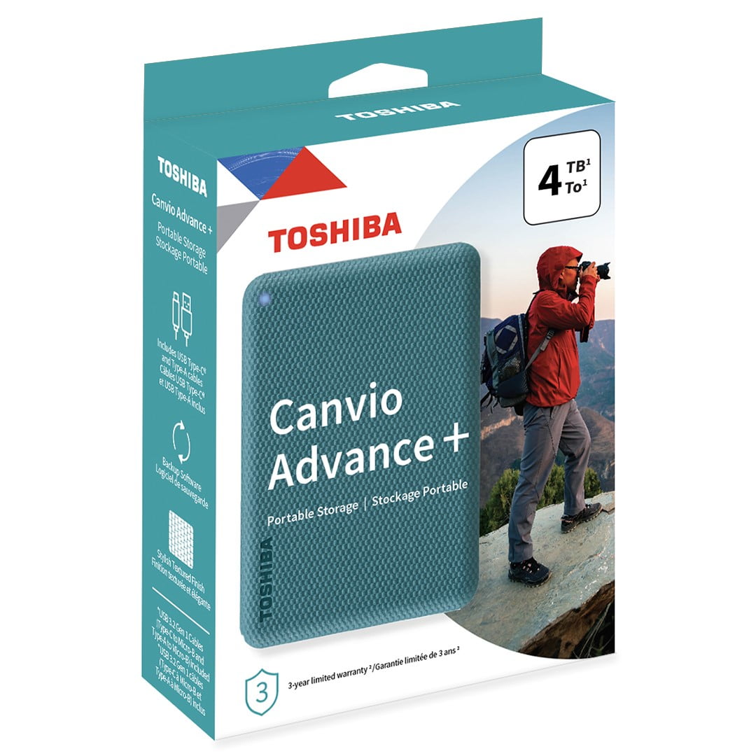 Toshiba Canvio Advance Plus Portable External Hard Drive 4TB   Green