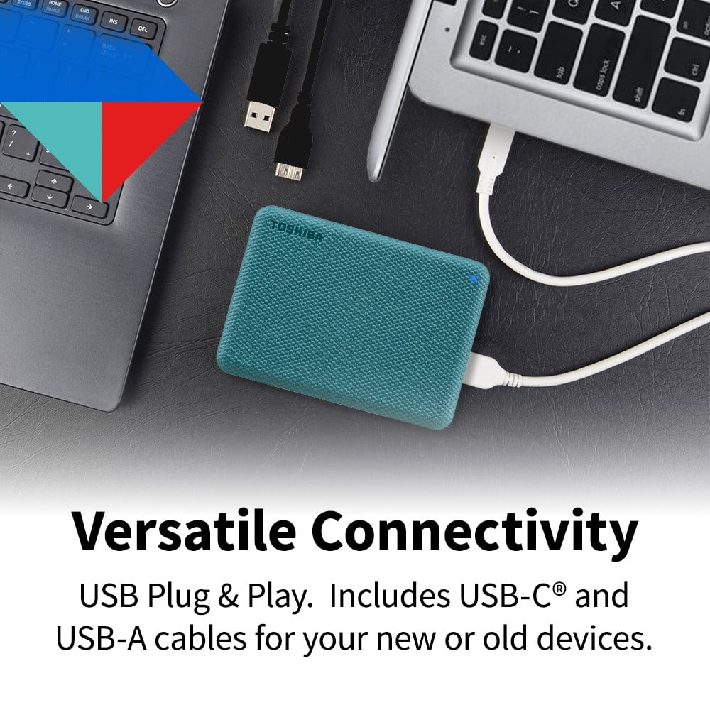 Toshiba Canvio Advance Plus Portable External Hard Drive 4TB   Green